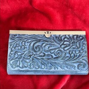Patricia Nash Blue Embossed Floral Wallet